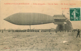 DIRIGEABLE Sartrouville / Montesson  " Ville De Paris " A Mr Henry DEUTSCH  La Sortie - Dirigibili