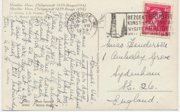 BELGIEN 1939 Leopold III 1 F AK Nach SYDENHAM, ENGLAND Mit Werbestempel   BRUGGE - BEZOEKT BRUGGE / KUNST- EN HAVENSTAD - Storia Postale