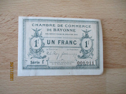 Bayonne Chambre De Commerce Billet De Necessite  1 F - Handelskammer
