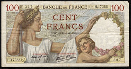 FRANCE - 20 Francs Sully - 19-12-1940 - F:26/43 - Série :H.17355 -  N° Du Billet : 327 - Etat TB - 100 F 1939-1942 ''Sully''