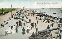 Clarence Esplanade, Southsea (Valentine's) 1906-People Out Walking-long Dresses ,suits, Cannon - Portsmouth