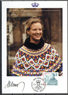 Martin Mörck. Greenland 2000. Queen Margrethe II Michel 351, Special Card.  Signed. - Brieven En Documenten