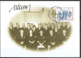 Martin Mörck. Greenland 1998. Danish-Greenlandic Reorganisation. Michel 315, Special Card.  Signed. - Maximumkarten (MC)
