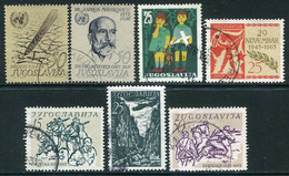 YUGOSLAVIA 1963 Five Commemorative Issues Used.  Michel 1032-33, 1046-48, 1056, 1063 - Usati