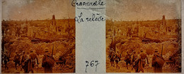 Vue Stéréo Stéréoscopique Verre Guerre 1914 1918 Craonnelle La Relève - 1914-18
