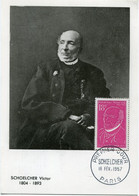 FRANCE CARTE MAXIMUM DU N°1092 VICTOR SCHOELCHER (1804-1893) AVEC OBLITERATION PREMIER JOUR 15 FEV 1957 PARIS - 1950-59