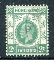 Hong Kong 1921-37 KGV - Wmk. Script CA - 2c Yellow-green Used (SG 118a) - Oblitérés