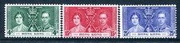Hong Kong 1937 KGVI Coronation Set HM (SG 137-139) - Neufs