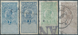 ROMANIA - ROUMANIE - RUMANIEN, King Ferdinand -REVENUE STAMP FISCAL TAX, 2 - 3 - 20 - 50 LEI, Obliterated - Fiscale Zegels