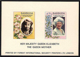 BARBUDA 1985 - Queen Elizabeth The Queen Mother, Deluxe Proof Card IMPERF, MNH - Antigua Und Barbuda (1981-...)
