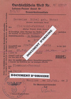 GUERRE 1939/45 - LAISSEZ PASSER - CLERMONT-FERRAND A PARIS - MOULINS LE 19 FEVRIER 1943 - CACHET ALLEMAND - 1939-45