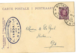 Menen Menin Postkaart 15c 1923 - Postales [1909-34]