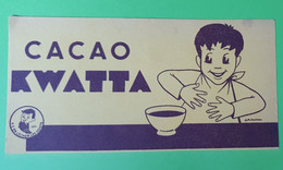 Buvard 70 - Cacao KWATTA - Enfant - état D'usage : Voir Photos - 18x9 Cm Environ - Année 1960 - Chocolat