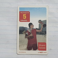 TUNISIA-(TUN-REF-TUN-21D2)-CHAMPIONS-(127)-(575-1508-174-6820)-(look From Out Side Card Barcode)-used Card - Tunisie