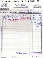 87-LIMOGES- FACTURE CONFECTION ELIE BERTHET-J. BRIZARD-9-11 RUE ELIE BERTHET- 1959 - Textile & Clothing