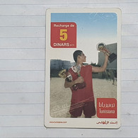 TUNISIA-(TUN-REF-TUN-21D5)-CHAMPIONS-(130)-(380-6510-550-7643)-(look From Out Side Card Barcode)-used Card - Tunisie