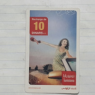 TUNISIA-(TUN-REF-TUN-22A)-GIRL IN CAR-(134)-(1177-596-5162-429)-(look From Out Side Card Barcode)-used Card - Tunesië