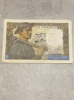 Billet De 10 Francs Mineur De 1946 / G.19=12=1946.G. Alph O.125….. Vendu En L’état - 10 F 1941-1949 ''Mineur''