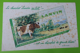 Buvard 231 - Chocolat LANVIN -  Au Lait - Vache  - Etat D'usage : Voir Photos - 21x13.5 Cm Environ - Année 1950 - Chocolat
