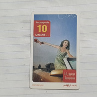 TUNISIA-(TUN-REF-TUN-22C)-GIRL IN CAR-(141)-(069-0721-574-2447)-(look From Out Side Card Barcode)-used Card - Tunisia