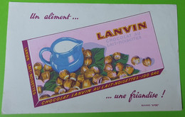 Buvard 232 - Chocolat LANVIN -  Au Lait Noisette - Etat D'usage : Voir Photos - 21x13.5 Cm Environ - Année 1950 - Chocolat