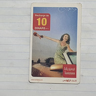 TUNISIA-(TUN-REF-TUN-22D)-GIRL IN CAR-(145)-(464-3996-782-6918)-(look From Out Side Card Barcode)-used Card - Tunisia