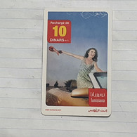 TUNISIA-(TUN-REF-TUN-22E)-GIRL IN CAR-(147)-(142-0578-276-0297)-(look From Out Side Card Barcode)-used Card - Tunesien