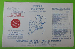 Buvard 41 - Chicorée Et Malt PROTEZ-DELATRE - Cambrai - Etat D'usage : Voir Photos - 21x14 Cm Environ - Année 1950 - Café & Thé