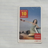 TUNISIA-(TUN-REF-TUN-22E)-GIRL IN CAR-(149)-(926-5518-849-2076)-(look From Out Side Card Barcode)-used Card - Tunisie