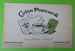 Buvard 233 - Cafés POCCARDI - Etat D'usage : Voir Photos - 21x13.5 Cm Environ - Année 1950 - Café & Thé