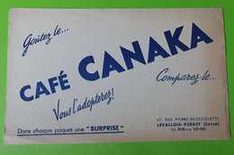 Buvard 234 - Café CANAKA - Levallois-Perret - Etat D'usage : Voir Photos - 22.5x14 Cm Environ - Année 1950 - Café & Thé