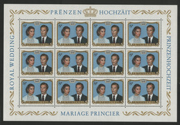 LUXEMBOURG N° 986 FEUILLE COMPLETE 12 Exemplaires Neufs ** MNH Cote 10,80 € Mariage Royal - Feuilles Complètes