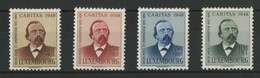 LUXEMBOURG N° 410 à 413 Cote 25 € Neufs ** MNH 1948 Série Complète DICKS Poète Et Compositeur - Ungebraucht