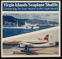Advertising Virgin Islands Seaplane Shuttle San Juan Airport Puerto Rico To Antilles TWA Airlines Tropicbird - Jungferninseln, Amerik.