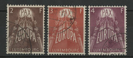 LUXEMBOURG N° 531 à 533 Cote 50 € Oblitérés 1957 Série Complète 3 Valeurs EUROPA - Gebraucht