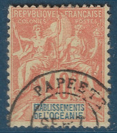 France Colonies Océanie N°10 40 C Orange Oblitéré De Papeete/TAITI TTB - Usati