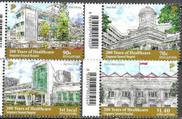 SINGAPORE, 2021, MNH, 200 YEARS OF HEALTHCARE, HOSPITALS, SINGAPORE GENERAL HOSPITAL, 4v - Autres