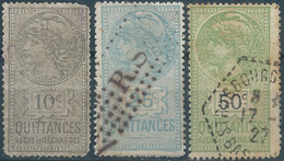 FRANCE,Revenue Stamps Fiscal Tax Quittances -10-25-50c ,Used Obliterated - Stamps