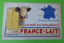 Buvard 604 - FRANCE LAIT - Vache Réfrigérateur - Etat D'usage : Voir Photos - 21.x13.5 Cm Environ - Année 1960 - Leche