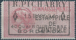 FRANCE,Revenue Stamps Fiscal Tax,Obliterated ESTAMPILE DE CONTROLE,Very Interesting! - Stamps
