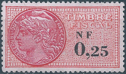 FRANCE,Revenue Stamp Fiscal Tax,NF 0,25 -Mint - Timbres