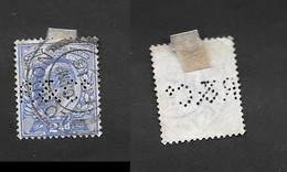 King EDWARD VII 2 1/2d - PERFIN  R & C°  - Perforé - POSTAGE REVENUE   Oblitération LONDON 16/2/??    Avec Charnière - Used Stamps