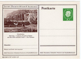 50261 -  Bund - 1959 - 10Pfg. Heuss III Bild-GAKte. "Flamingos" & "Giraffen" Ungebr. - Flamingo