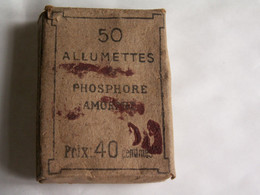 BOITE  D ' ALLUMETTES  AU  PHOSPHORE  //  Avec  Les  Allumettes    RARE - Boites D'allumettes