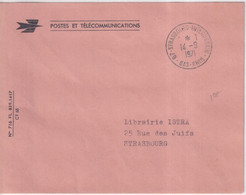 1971 - ENVELOPPE De SERVICE PTT De STRASBOURG INTERURBAIN ! (BAS-RHIN) - Lettres Civiles En Franchise