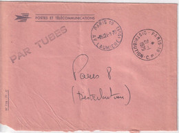 1975 - ENVELOPPE De SERVICE PTT TUBE PNEUMATIQUE ! De PARIS 19 DISTRIBUTION C.P ! - Lettere In Franchigia Civile