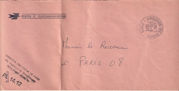 1975 - ENVELOPPE De SERVICE PTT De PARIS DIRECTION DES POSTES ! => RECEVEUR PARIS 08 - Lettere In Franchigia Civile