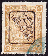TURKEY 1892 Imprimé Overprint On 1892 Stamps Abdul Hamid II 2 Pia Orangebrown  Mi. 77 - Usati