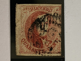 N°8c Obl. - Timbre BELGIQUE Petit Bord De Feuille Signé Jf Brun - 1851-1857 Médaillons (6/8)