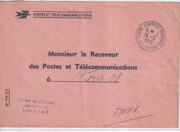 1976 - ENVELOPPE De SERVICE PTT De CENTRE CONTROLE MANDATS De LIMOGES (HAUTE VIENNE) ! - Burgerlijke Brieven Zonder Portkosten